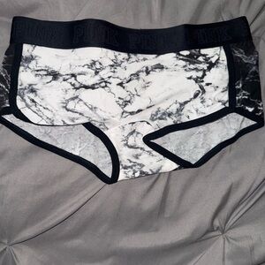 PINK Victoria's Secret Black and White Boy Shorts